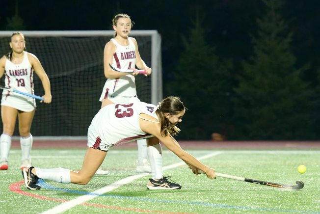 Lea Rosal, sophomore exchange student from Spain, playing field hockey for the Westborough Rangers. 